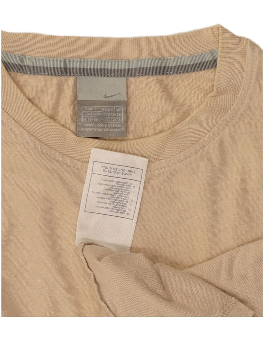 Мужская футболка Nike Top UK 42/44, большая, бежевая, хлопок