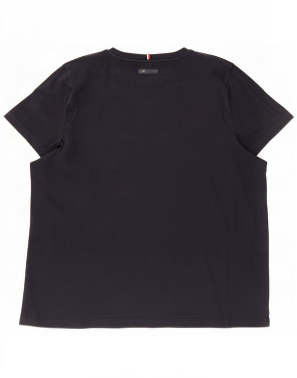 Женская футболка с рисунком Tommy Hilfiger Top UK 22 3XL Темно-синий хлопок