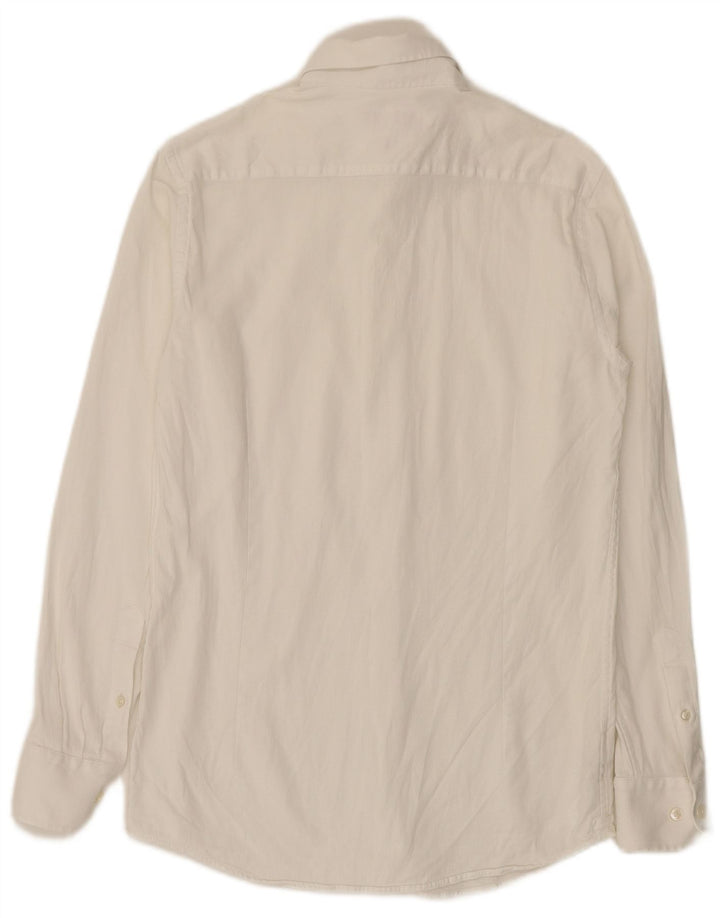 Мужская рубашка Massimo Dutti, размер 39, средний белый хлопок, размер 39