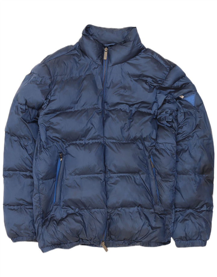 Guess Мужская стеганая куртка UK 38 Medium Navy Blue Полиамид