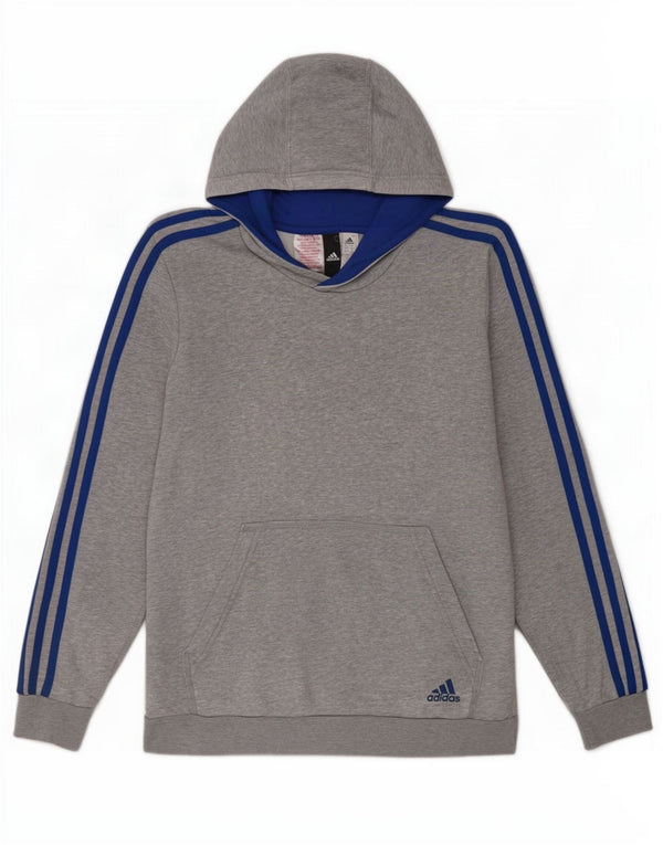 Джемпер с капюшоном Adidas для мальчиков 13-14 лет, серый хлопок
