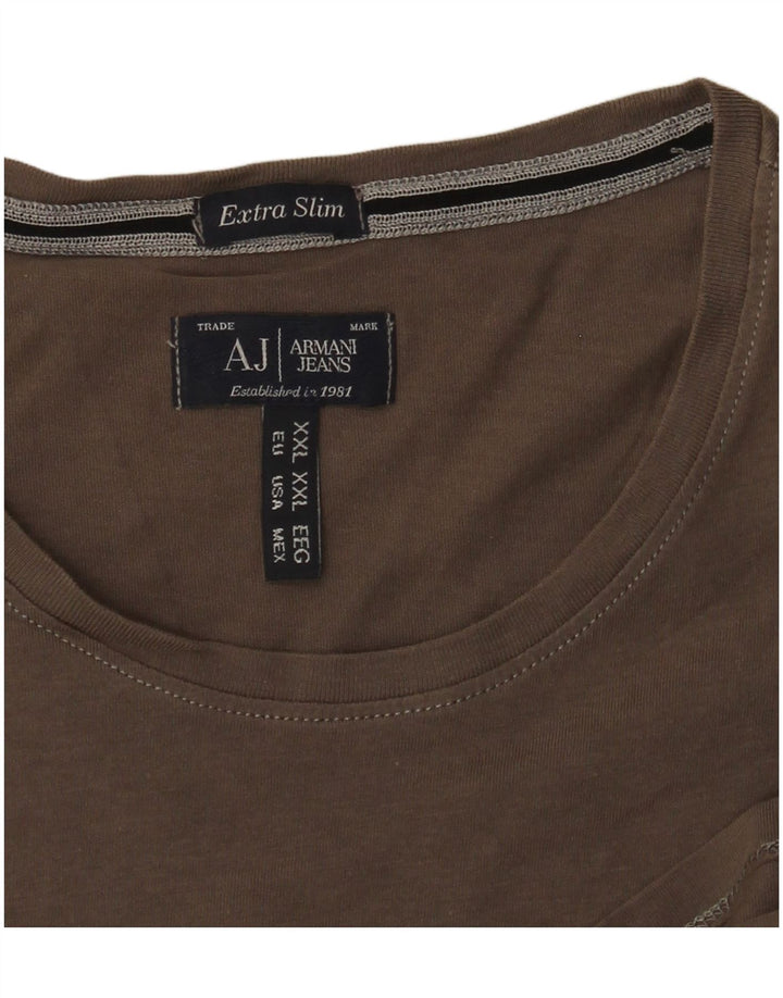 Armani Jeans Мужская футболка с рисунком Extra Slim Top 2XL Серая