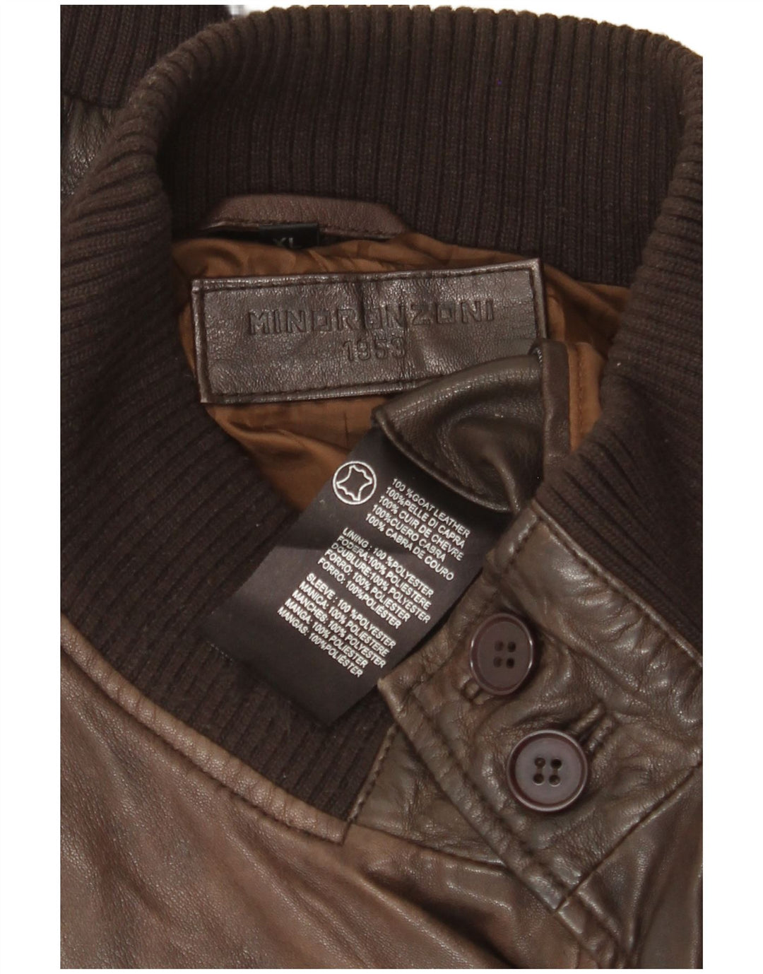 Мужская кожаная куртка Minoronzoni 1953 UK 42 XL Коричневая кожа