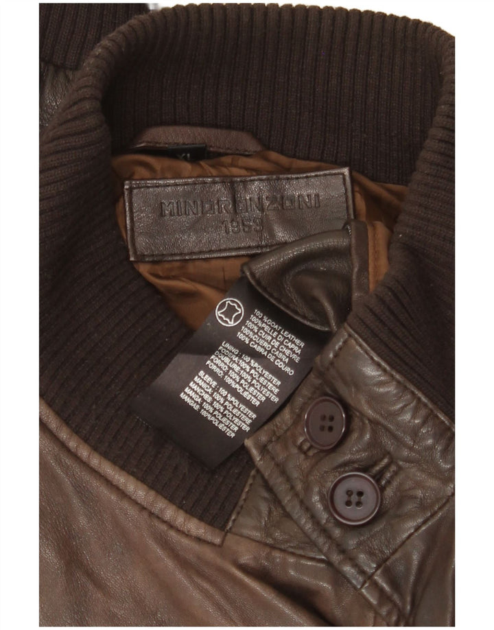 Мужская кожаная куртка Minoronzoni 1953 UK 42 XL Коричневая кожа