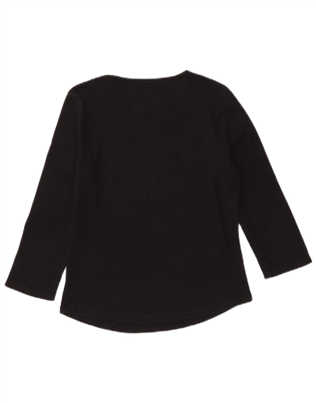 ARMANI JEANS Женский топ с рисунком, рукавом 3/4, Великобритания 12, средний черный, хлопок