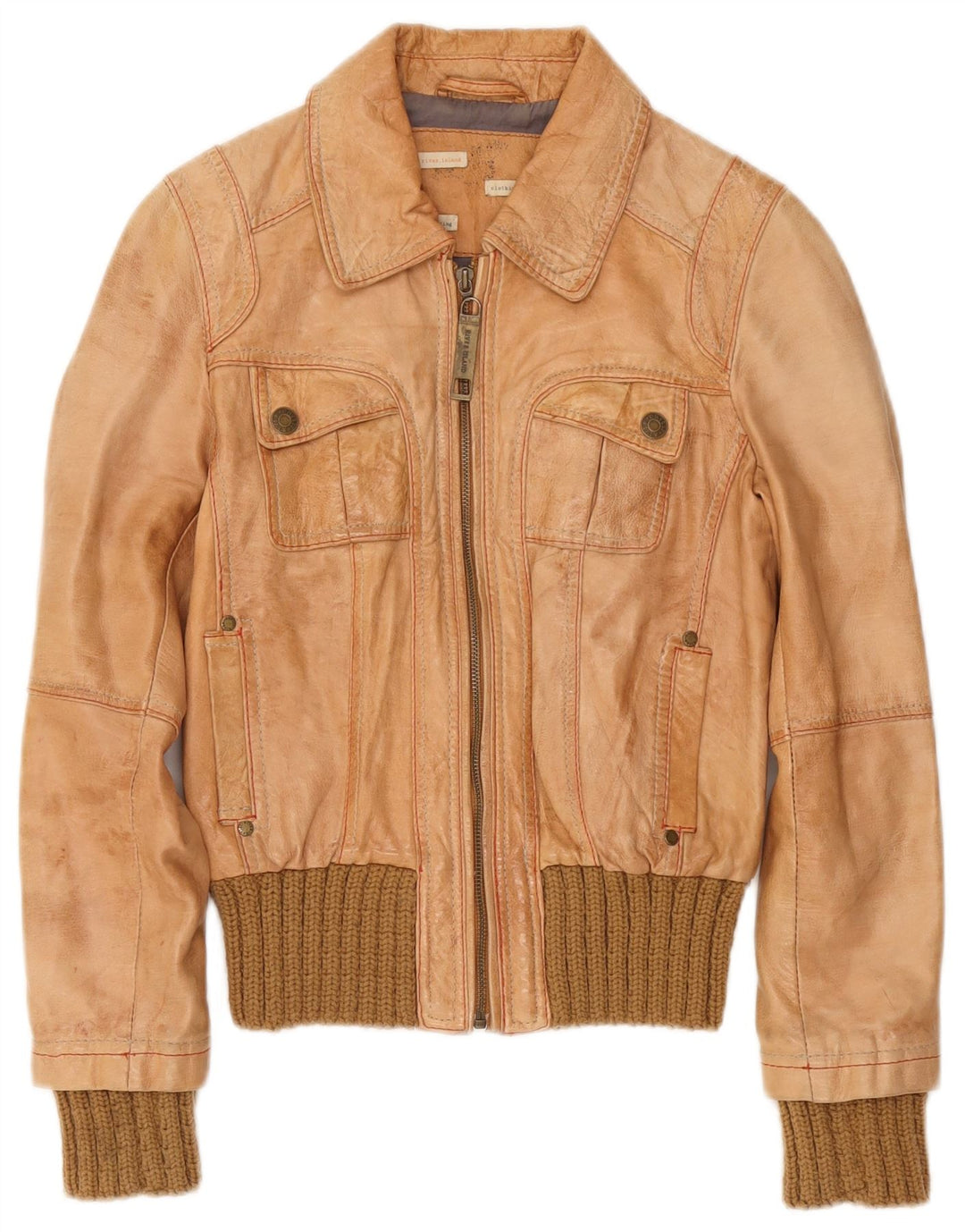 Женская куртка-бомбер River Island UK 10, маленькая, бежевая с цветными блоками