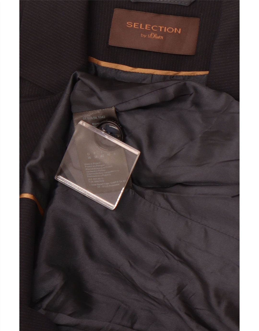 S.OLIVER Женский пиджак на 2 пуговицах UK 10, маленький темно-синий в тонкую полоску