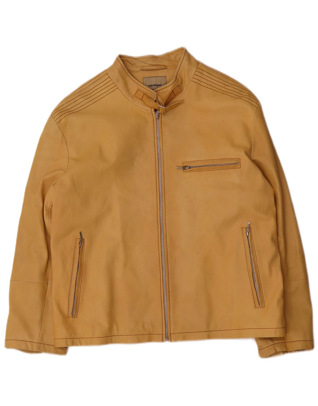 Куртка женская кожаная Conbipel IT 54 3XL Желтая
