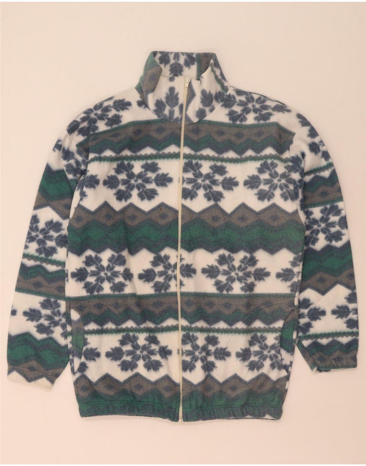 Винтажная мужская флисовая куртка UK 38, средний разноцветный Fair Isle
