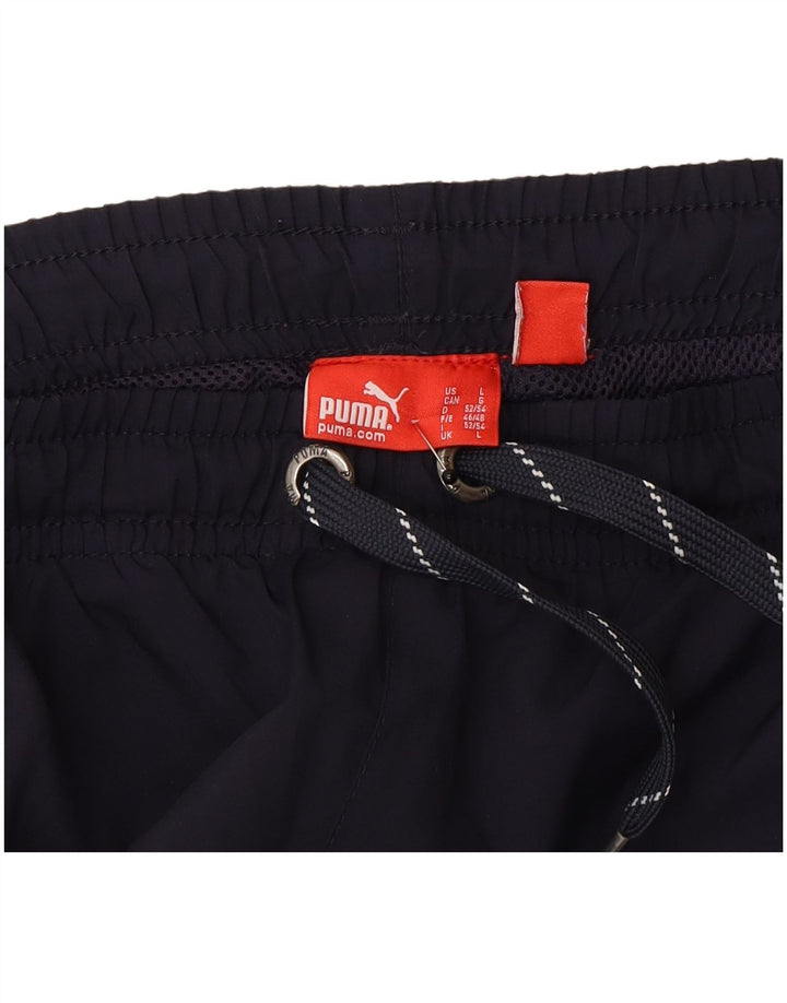 Мужские спортивные шорты-бермуды с рисунком Puma, большие, темно-синие