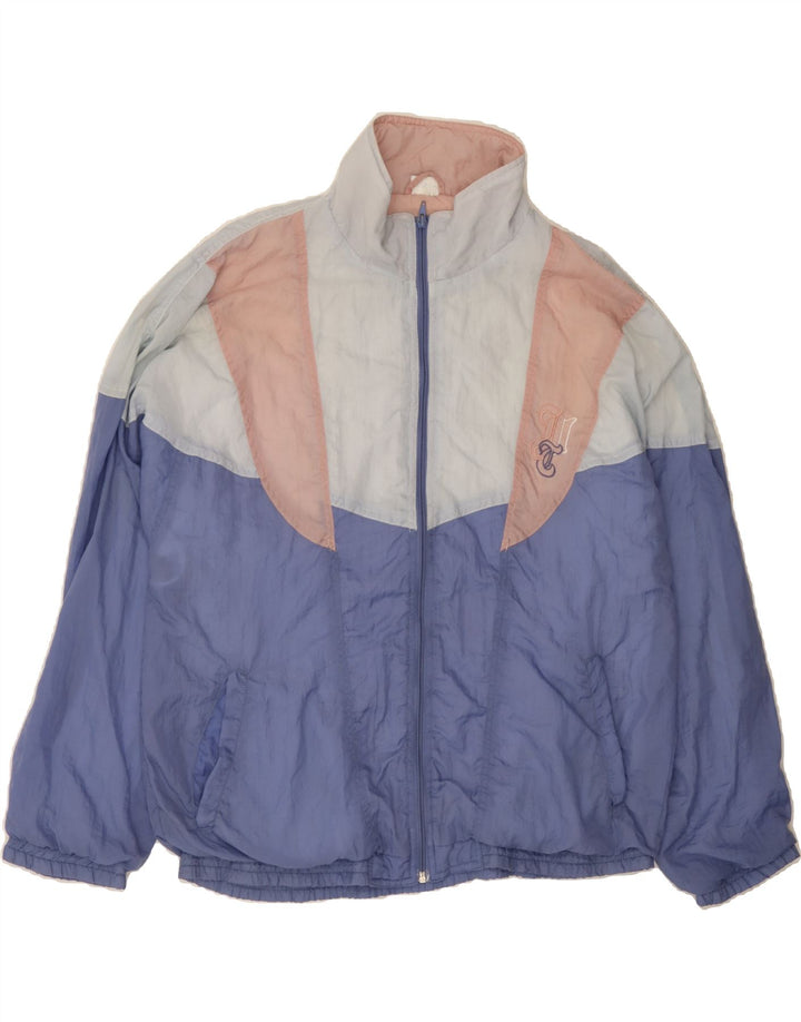 VINTAGE Mens Loose Fit Tracksuit Top Jacket Medium Purple Colourblock Vintage Vintage and Second-Hand Vintage from Messina Hembry 