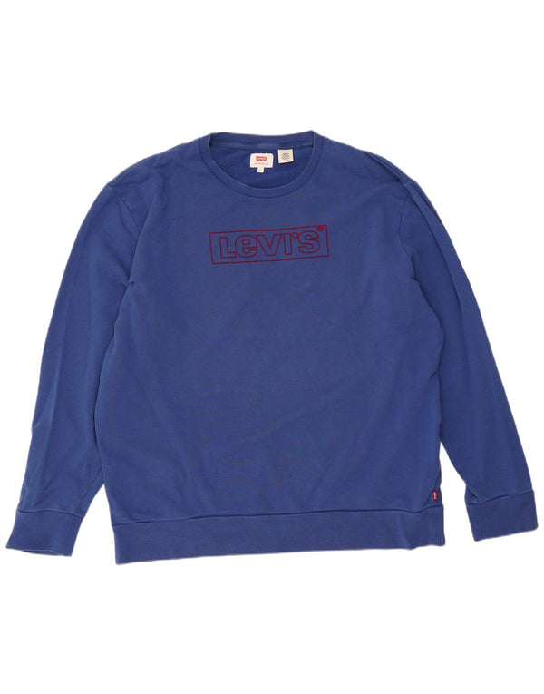 Мужской свитшот с рисунком Levi's, XL, синий хлопок