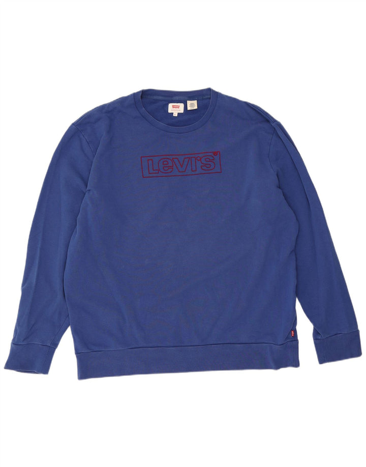 Мужской свитшот с рисунком Levi's, XL, синий хлопок