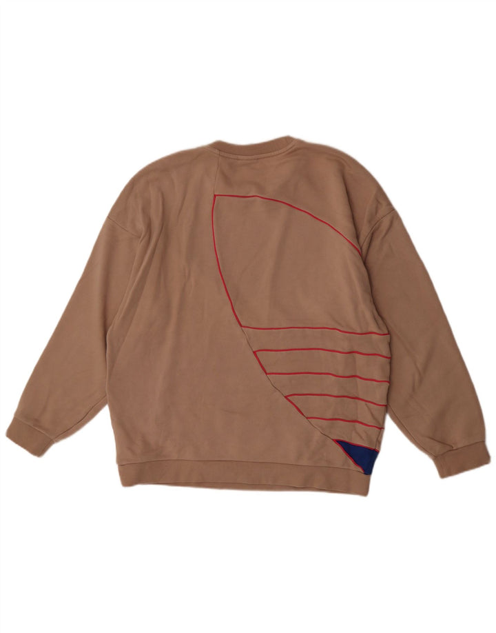 Женский свитер с рисунком Adidas UK 12, средний бежевый, цветной блок