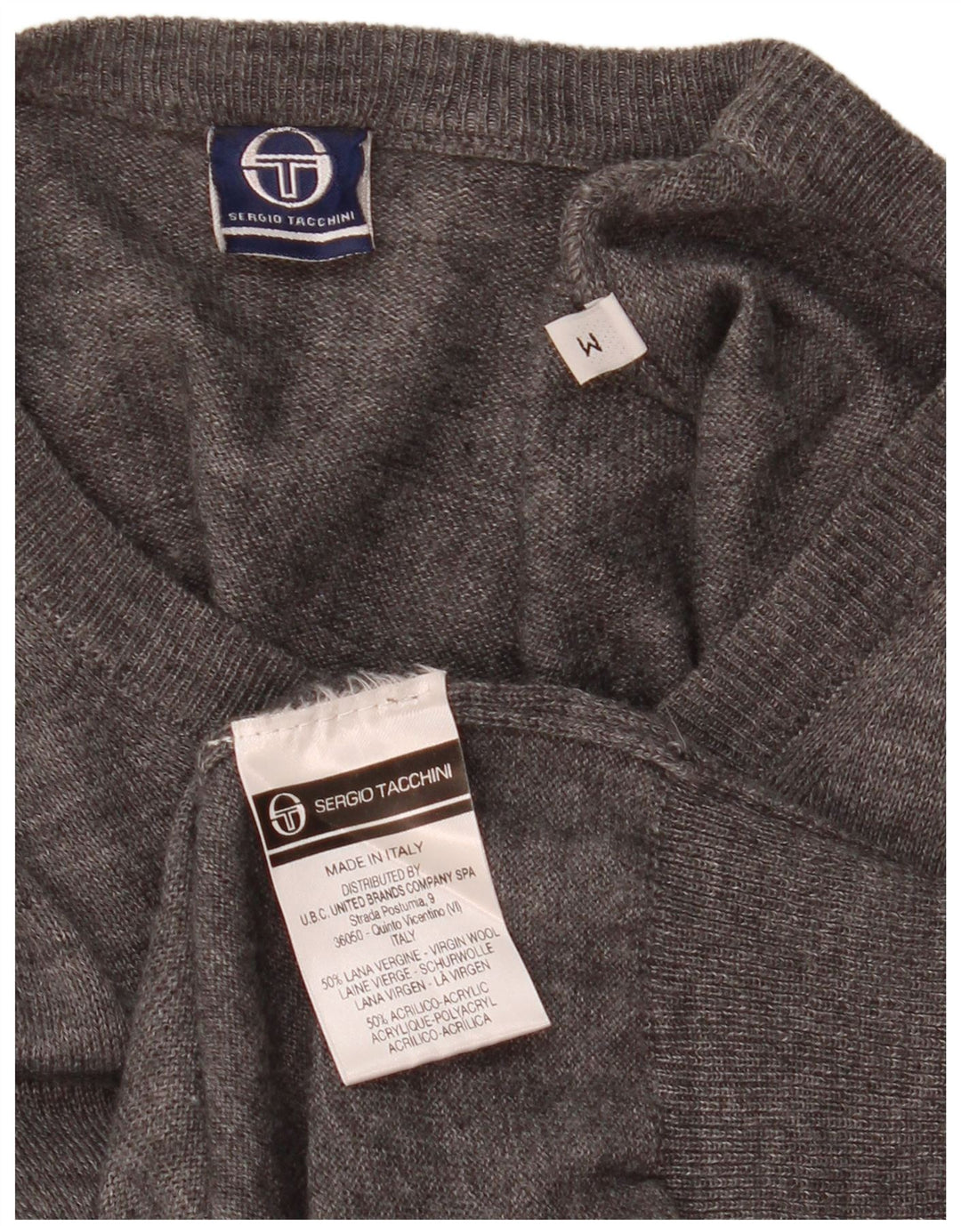Женская майка без рукавов Sergio Tacchini UK 14, шерсть среднего серого цвета с крапинками