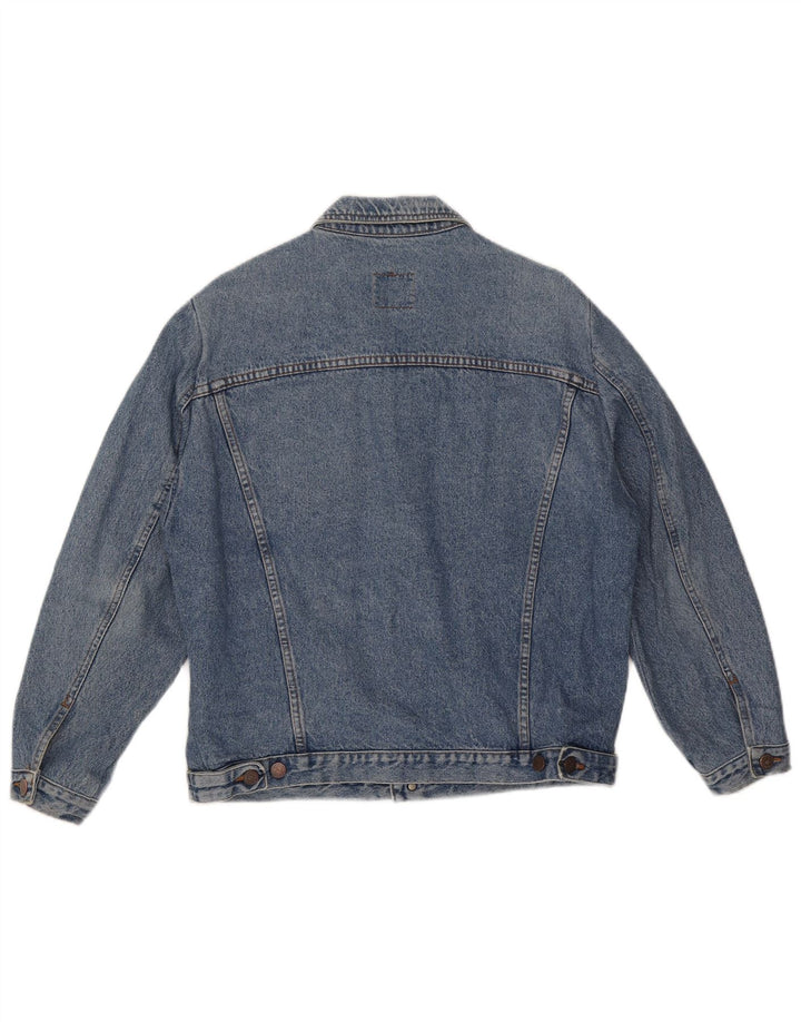 Мужская джинсовая куртка Benetton IT 50, большая синяя, хлопок