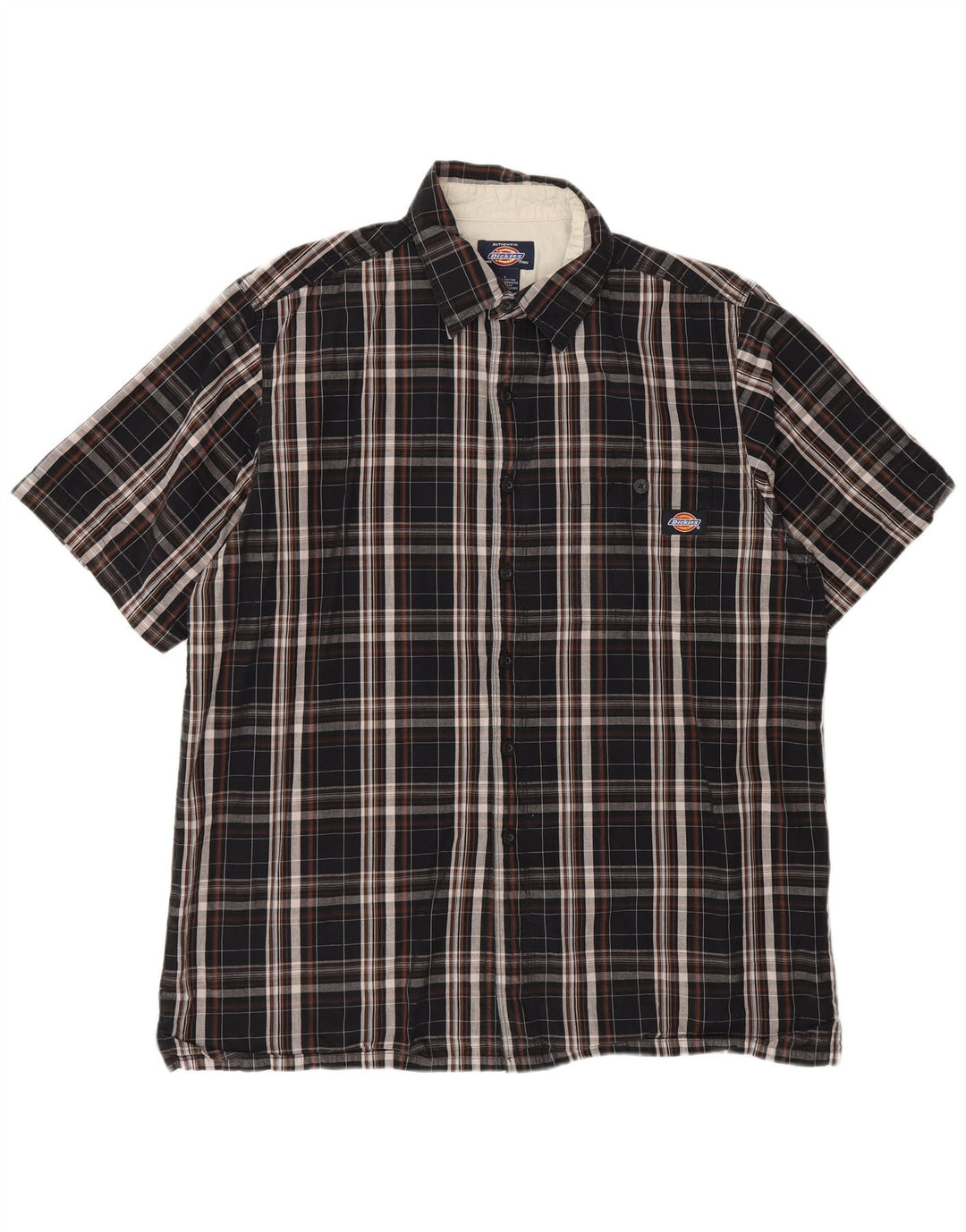 Мужская рубашка с коротким рукавом Dickies, большая черная клетка, хлопок