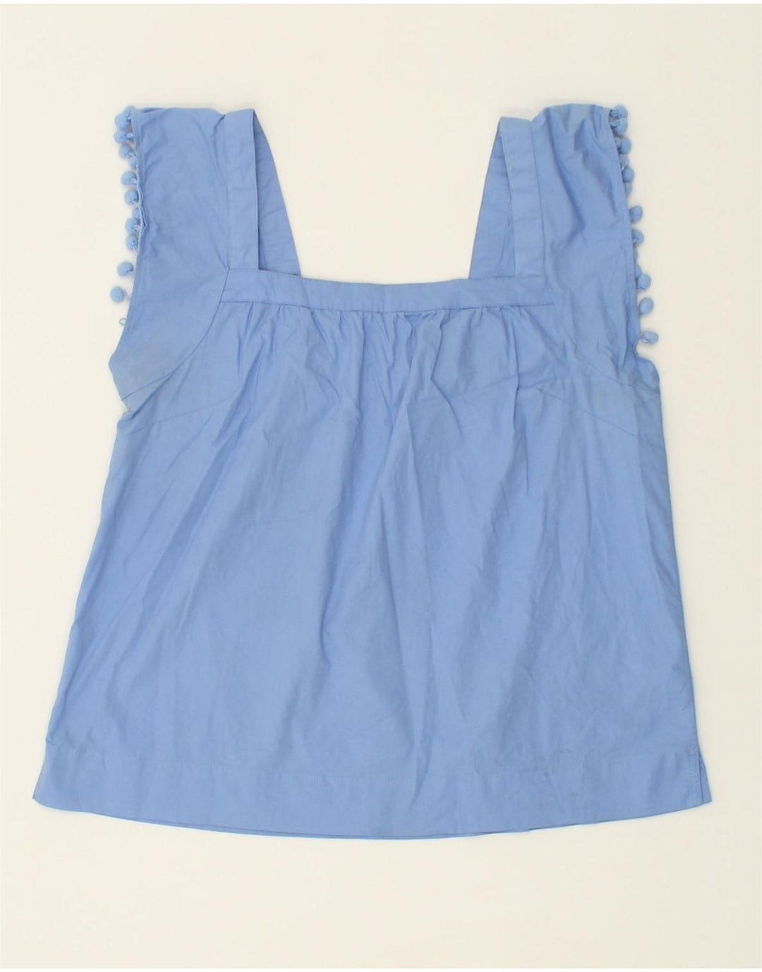 J. CREW Womens Crop Sleeveless Blouse Top US 6 Medium Blue Cotton Vintage J. Crew and Second-Hand J. Crew from Messina Hembry 