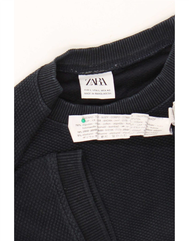 Мужская футболка Zara, большой темно-синий хлопок