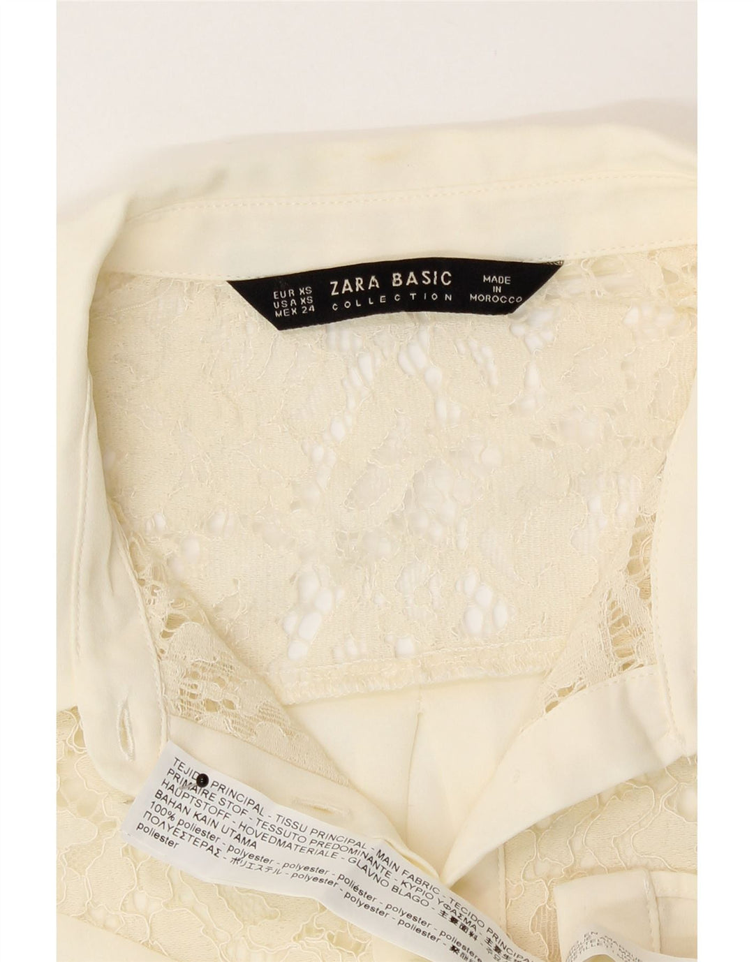 Женская блузка-рубашка Zara UK 6 XS из белого полиэстера