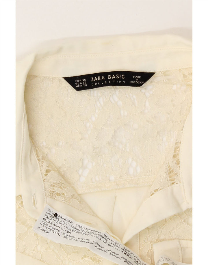 Женская блузка-рубашка Zara UK 6 XS из белого полиэстера