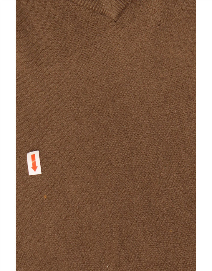 Мужской джемпер с v-образным вырезом MARKS & SPENCER Blue Harbour, большой коричневый