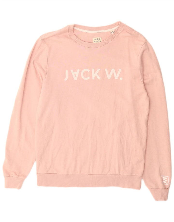 Мужской свитшот с рисунком JACK WILLS, хлопковый джемпер среднего розового цвета