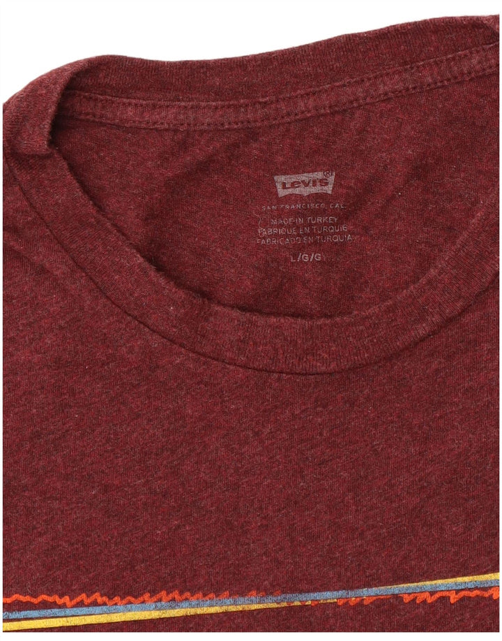 Мужская футболка с рисунком Levi's, большой бордовый в крапинку