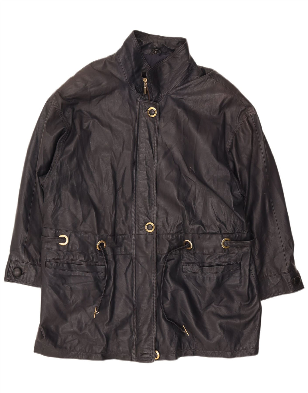 Женская кожаная куртка PER ME UK 22 2XL, черная кожа