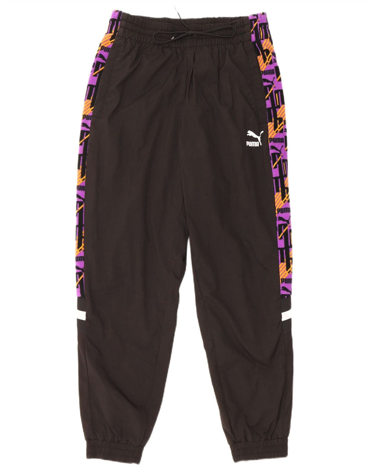 Мужские спортивные брюки с графическим рисунком PUMA, джоггеры, маленькие черные, с цветными блоками