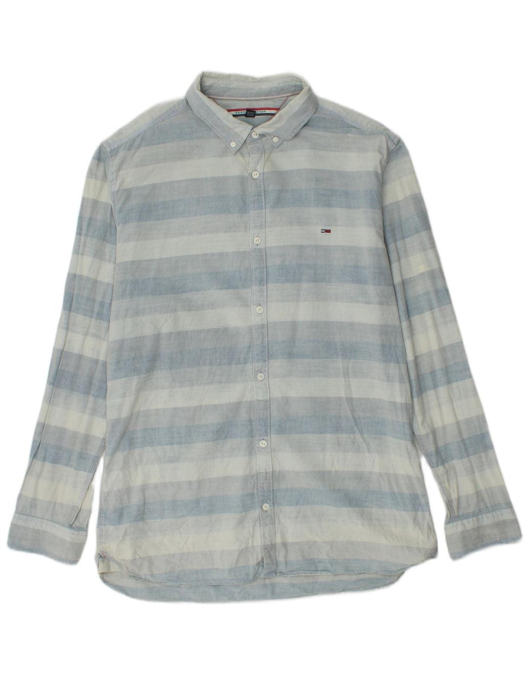 TOMMY HILFIGER Mens Big & Tall Shirt XL Blue Striped