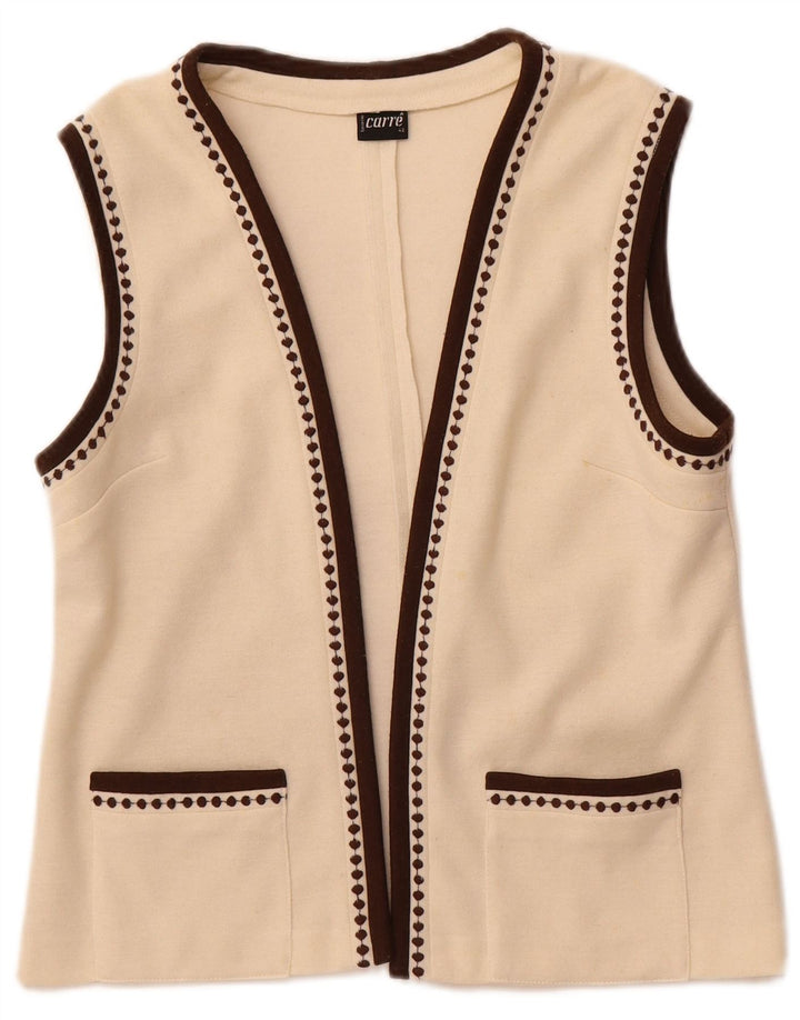 Carre Женский открытый кардиган без рукавов EU 42 Большой Off White