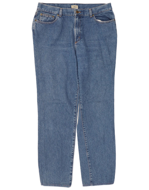 Женские прямые джинсы L.L.BEAN с высокой талией, США 14, XL, W32, L29, синий хлопок
