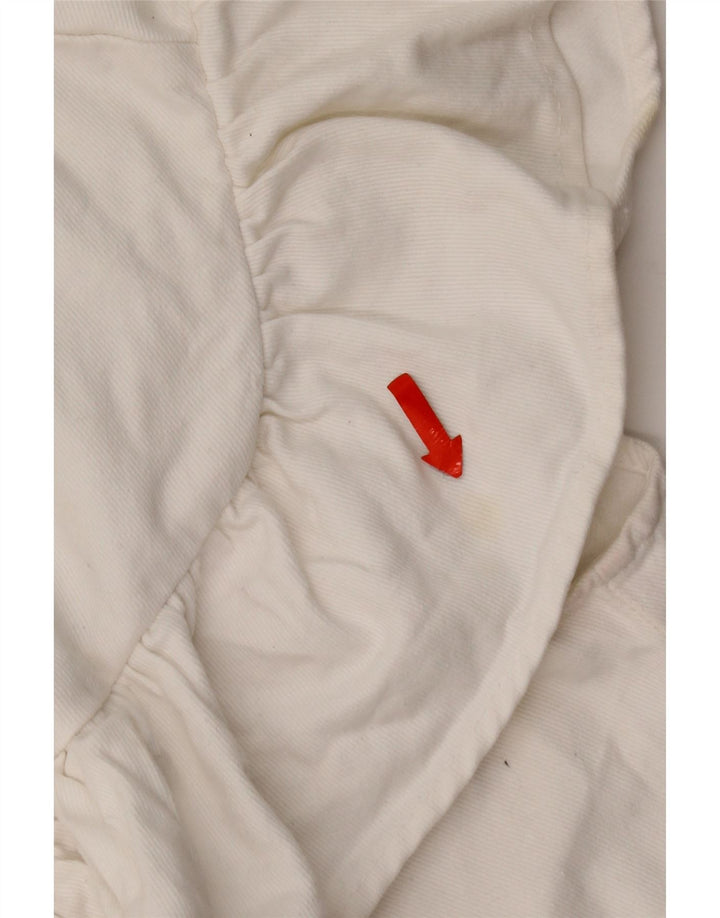 Женское джинсовое платье Zara с оборками спереди, Великобритания 12, средний белый хлопок, хлопок