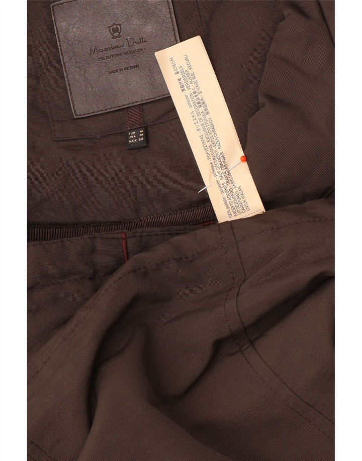 Женская парка Massimo Dutti с капюшоном UK 14, средний коричневый, полиэстер