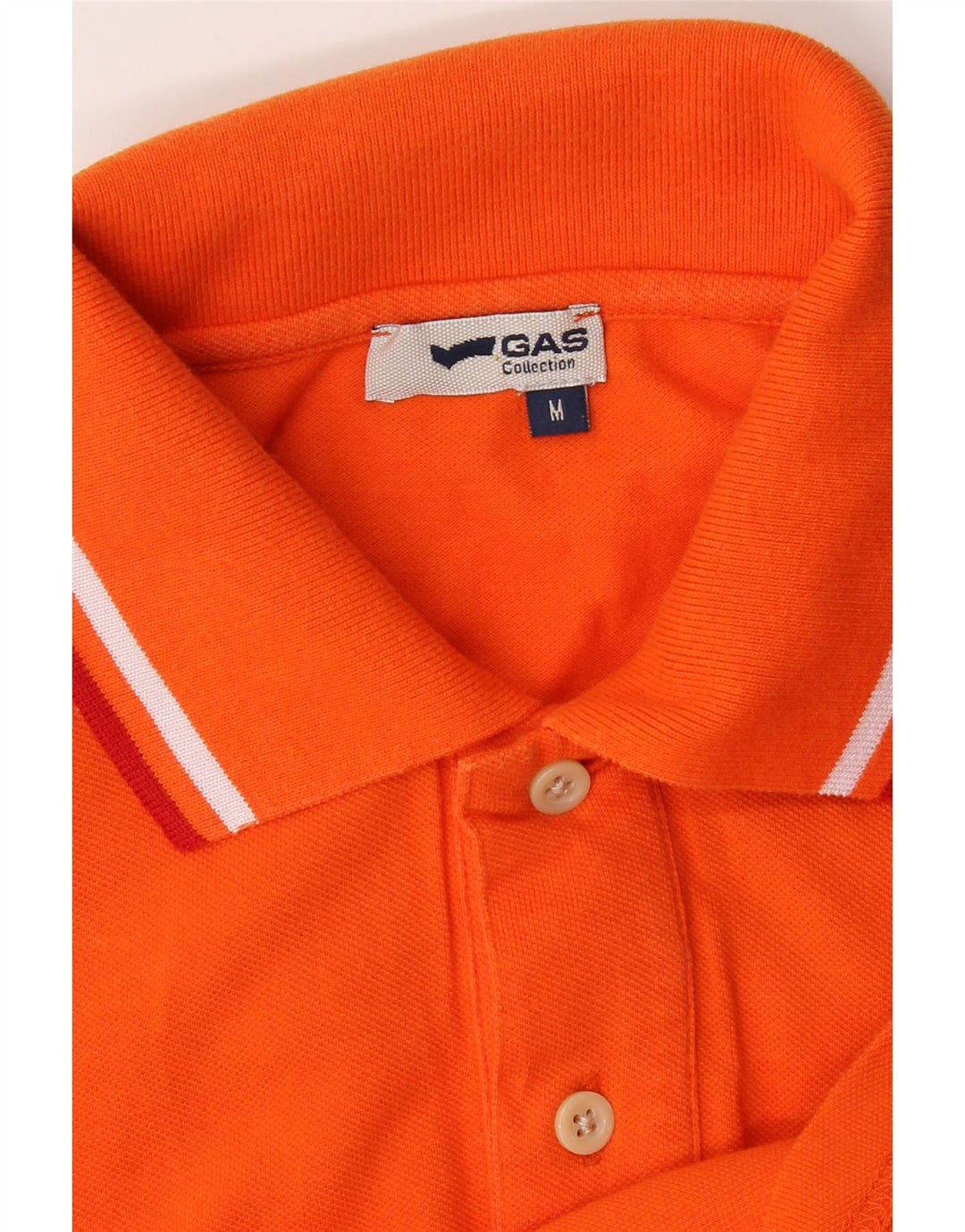 GAS Mens Polo Shirt Medium Orange Cotton Vintage Gas and Second-Hand Gas from Messina Hembry 