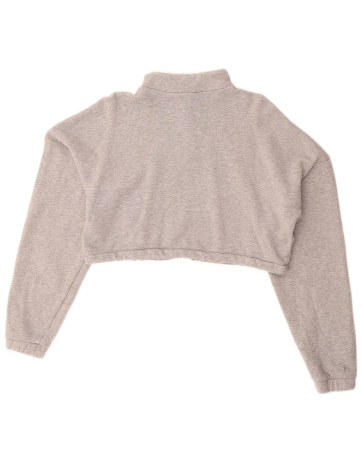 Женский джемпер оверсайз с графическим рисунком Adidas UK 10, маленький серый в крапинку