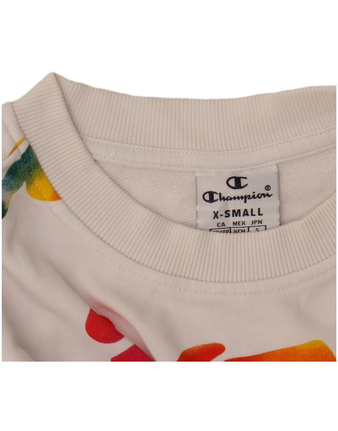 Женский укороченный свитшот с графическим рисунком CHAMPION, Великобритания 6 XS, белый