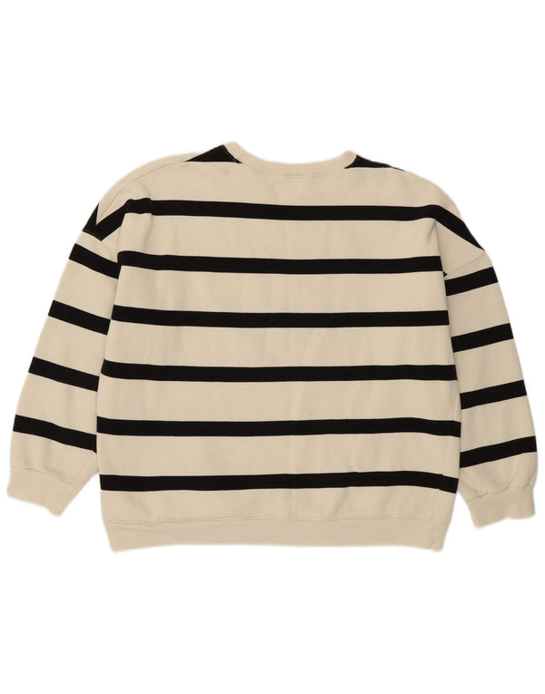 Женский свитер-свитшот MINT VELVET UK 14, средний размер, хлопок в белую полоску