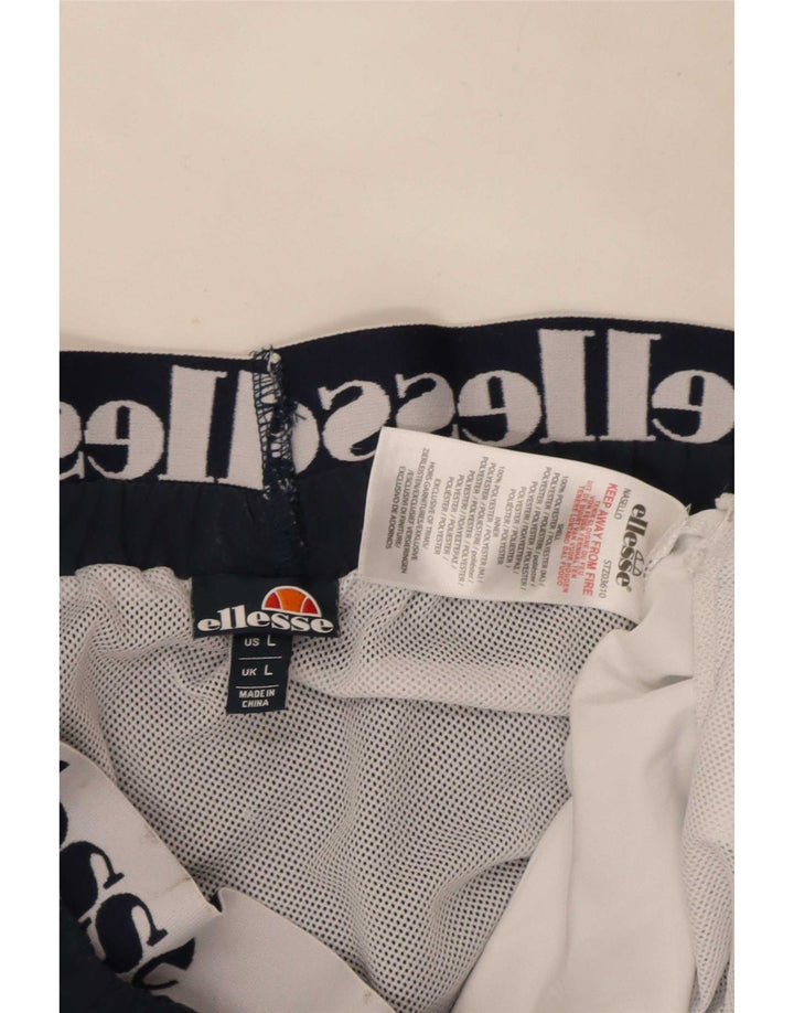 Мужские спортивные шорты Ellesse с графическим рисунком, большие темно-синие, полиэстер с цветными блоками