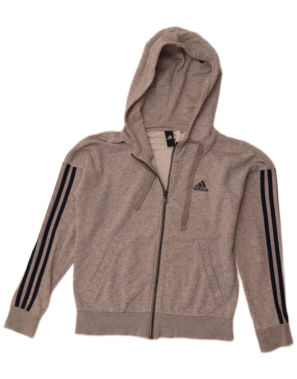 Женский свитер с капюшоном на молнии Adidas Oversized UK 6 XS, серый хлопок