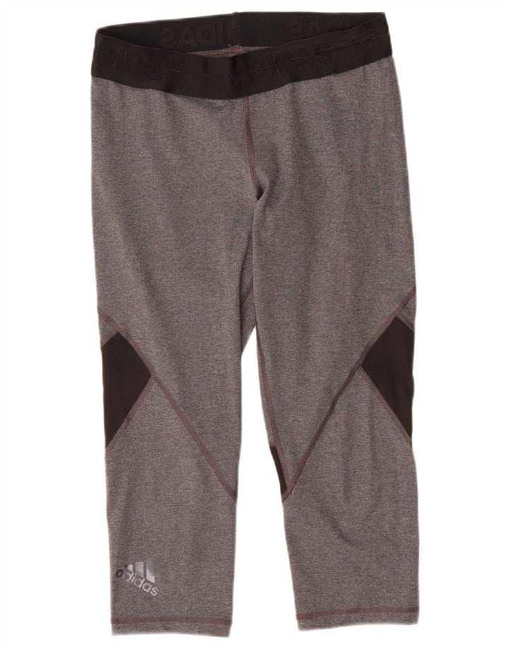 Женские леггинсы Adidas Climacool Capri UK 12/14, средний серый, цветной блок