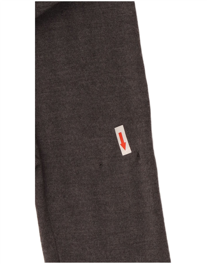 Мужской свитер с воротником поло Hugo Boss, средний серый из натуральной шерсти