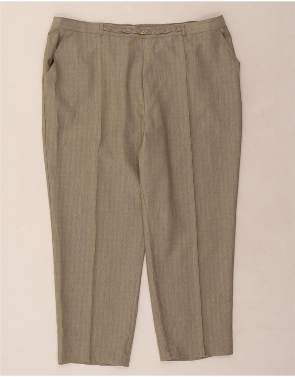 Женские брюки-чиносы Marks & Spencer с высокой талией, Великобритания 22 3XL W44 L26 Хаки