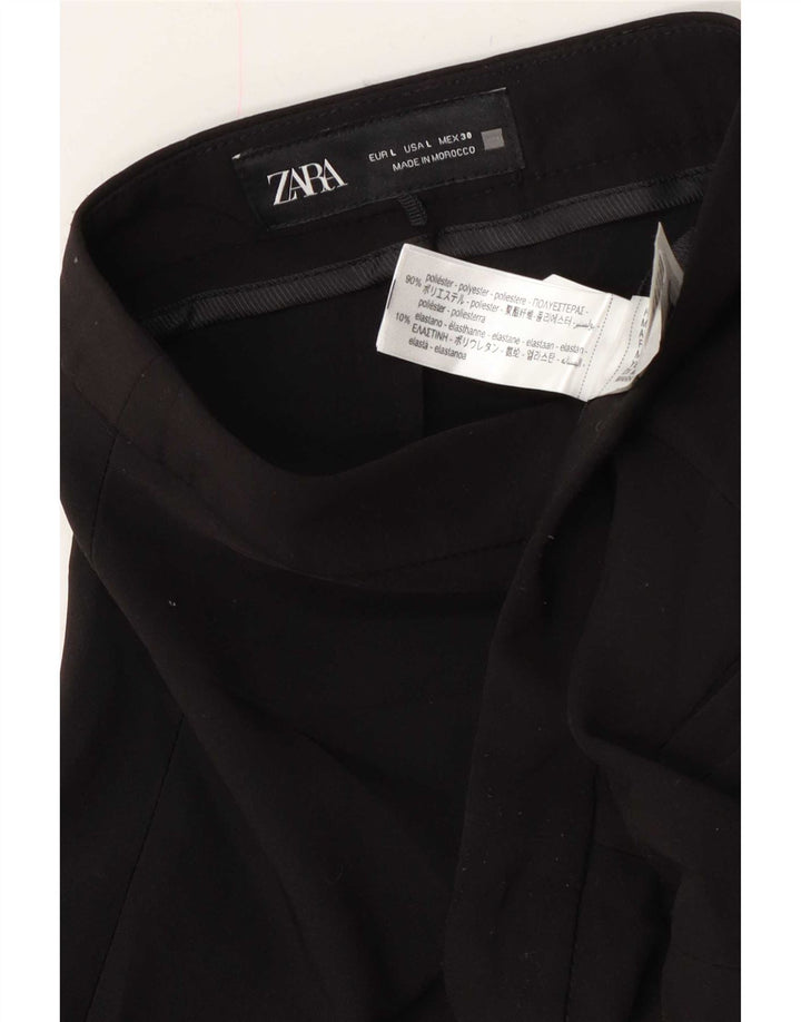 Женские прямые повседневные брюки Zara W30 L27, черные, полиэстер, большие размеры