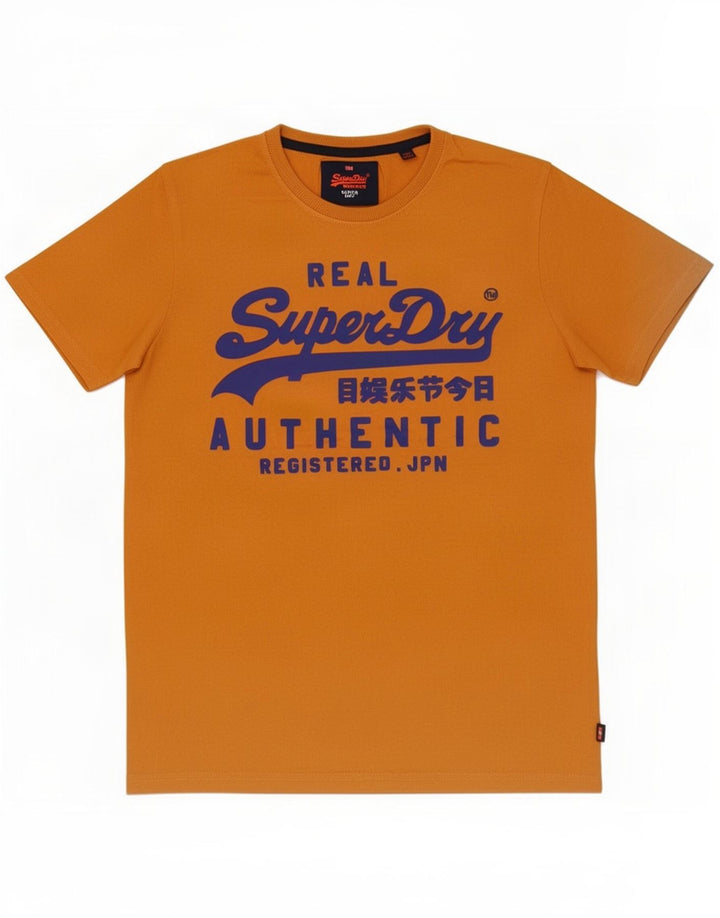 Superdry Мужская футболка с рисунком, большой оранжевый хлопок