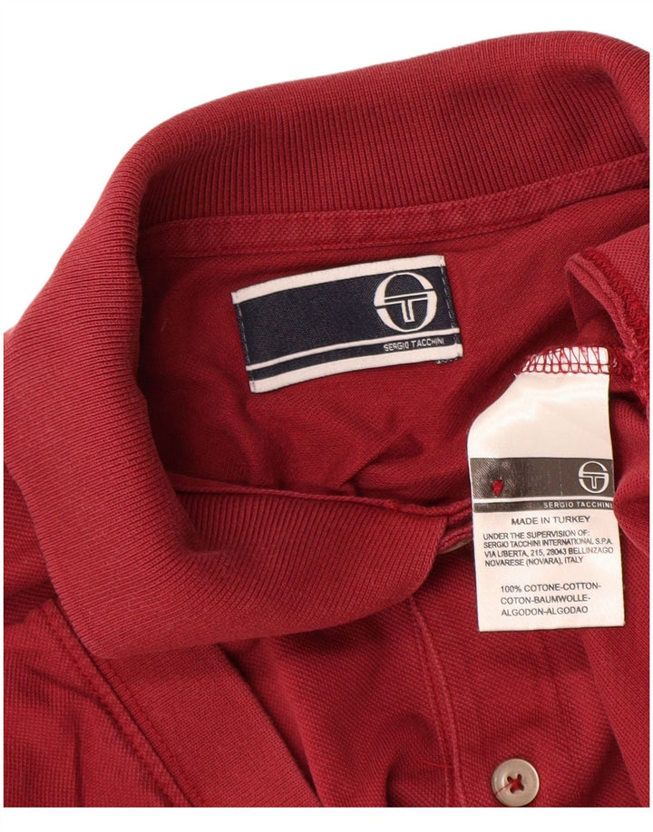 Мужская рубашка поло Sergio Tacchini, большой бордовый хлопок
