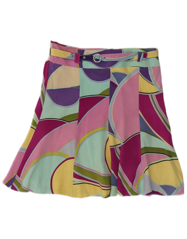 KAREN MILLEN Womens A-Line Skirt UK 10 Small W30 Multicoloured Geometric