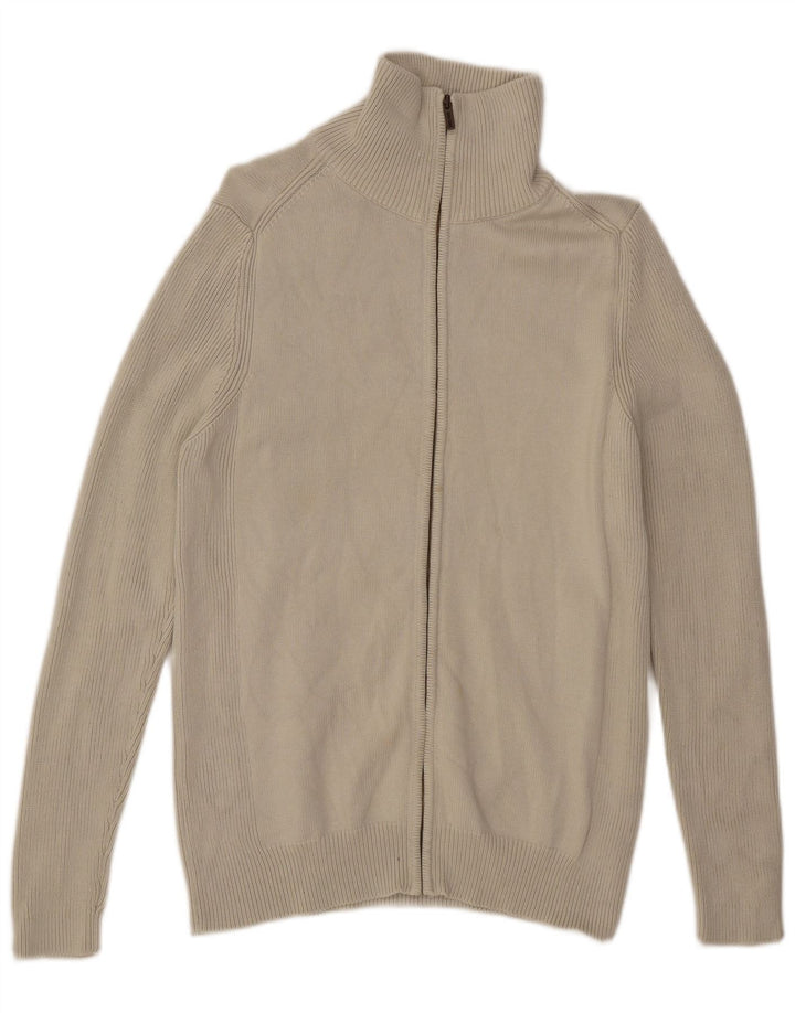 Мужской кардиган Zara XL из хлопка белого цвета