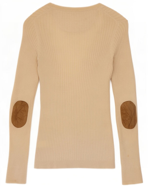 Женский кардиган Massimo Dutti UK 14, средний бежевый, хлопок с цветными блоками